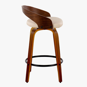 Grotto - Mid Century Modern Fixed Height Counter Stool With Swivel With Round Footrest (Set of 2) by Couch.com