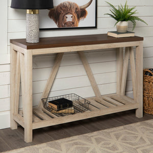 Farmhouse A Frame Entry Table With Lower Shelf by Couch.com