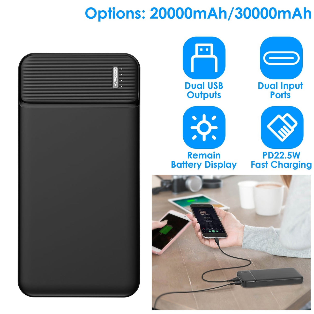 20000mAh PD22.5W Portable Power Bank by DirectDeals