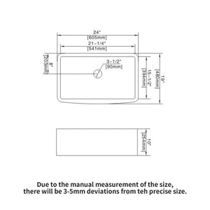 Farmhouse Sink, Apron Front Single Bowl With Arch Edge Design
