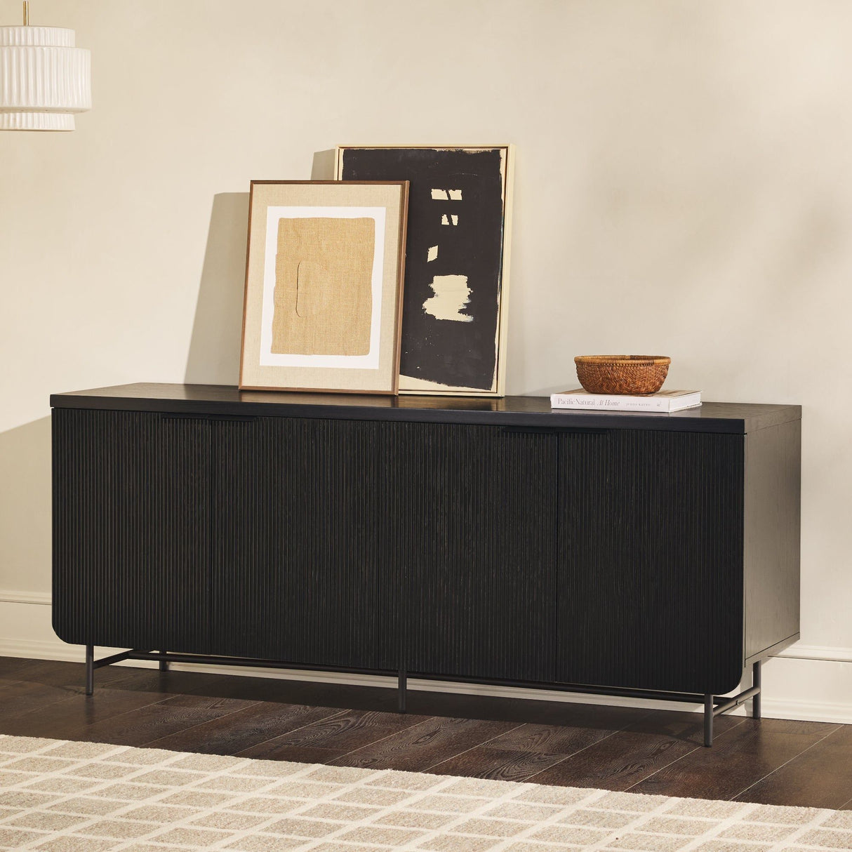 Modern Fluted Door Minimalist Storage Sideboard by Couch.com
