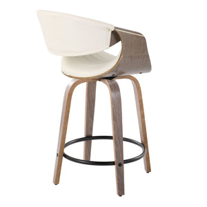 Symphony - Mid Century Modern Fixed Height Counter Stool With Swivel And Round Footrest (Set of 2) by Couch.com