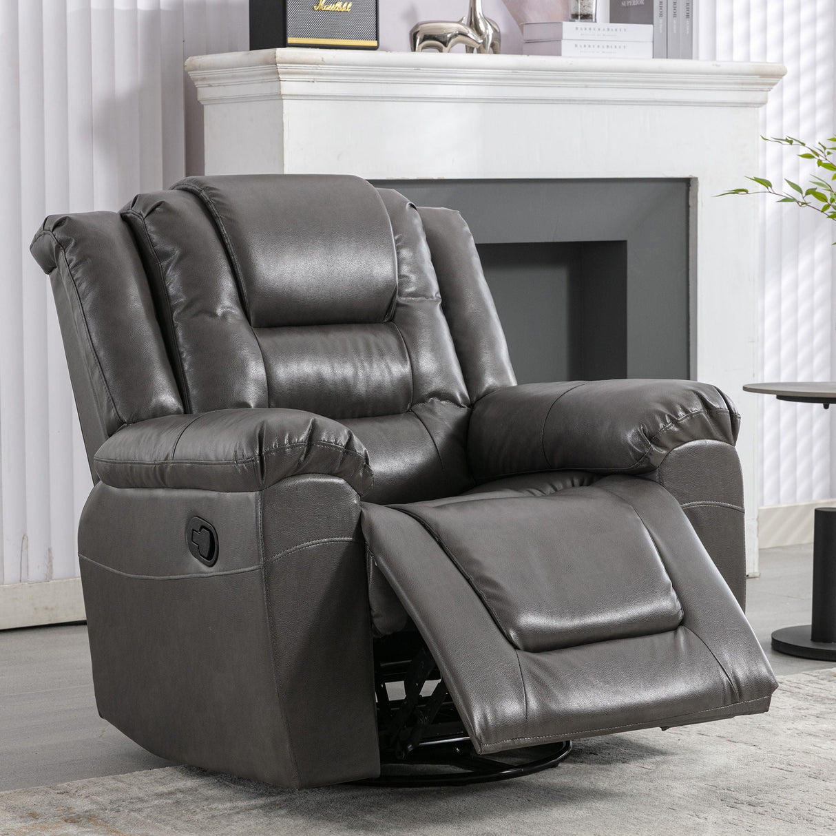 360° Swivel And Rocking Home Theater Recliner Manual Recliner Chair With Wide Armrest For Living Room by Couch.com