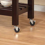 Kitchen Cart Red Cocoa Faux Marble Chunky Thick Top Two Drawers Locking Rubber Wheel Castors Slat Vented Shelves Towel Bar - Espresso by Couch.com