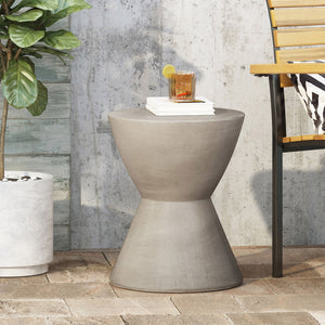 Outdoor Hourglass Shaped Side Table - Light Gray by Couch.com