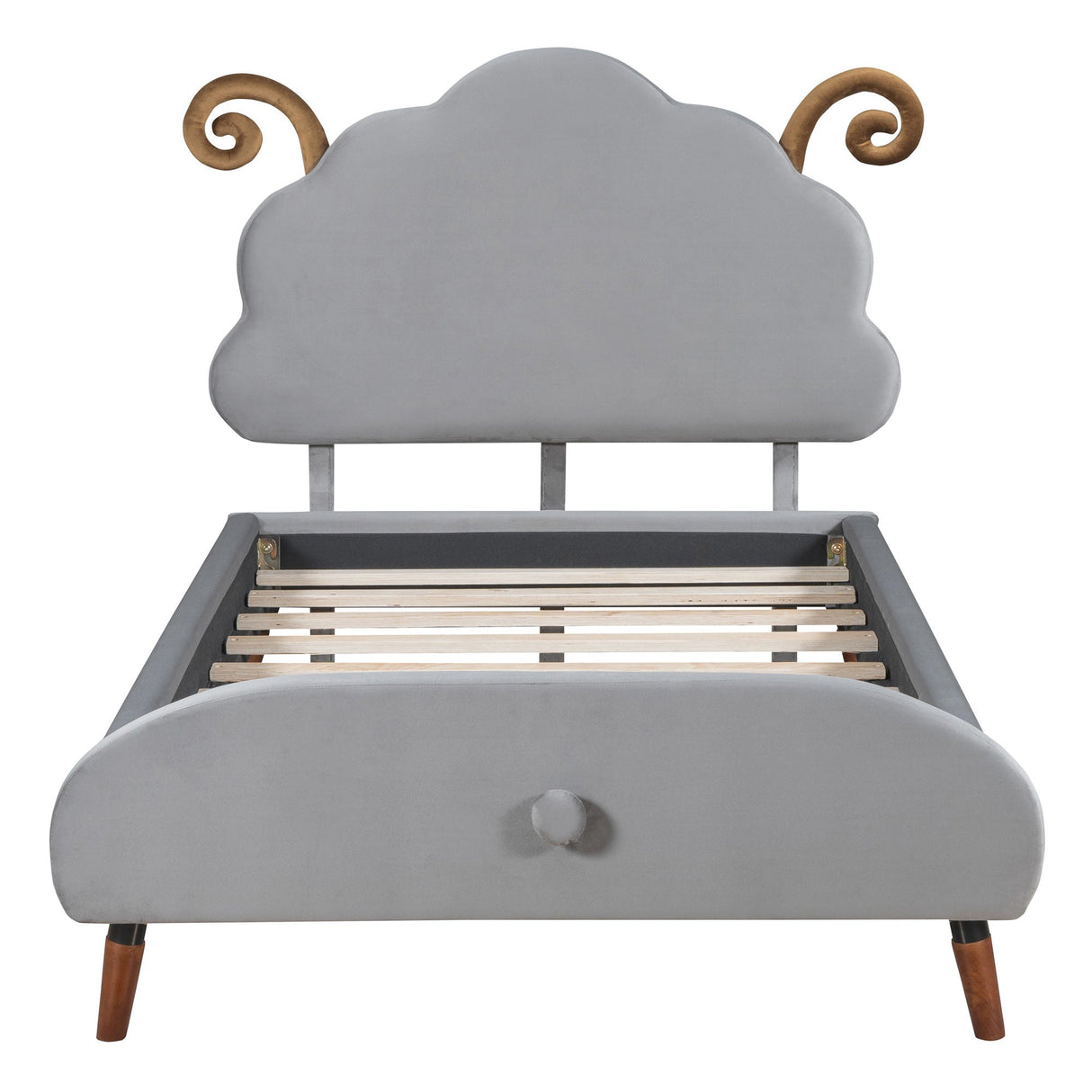 Upholstered Platform Bed With Sheep Shaped Headboard by Couch.com