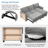 Stylish And Functional Light Chaise Lounge Sectional With Storage Rack Pull-Out Bed Drop Down Table And USB Charger by Couch.com