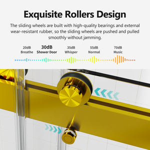 Frameless Double Sliding Soft-Close Shower Door, 3 / 8" (10Mm) Thick SGCC Tempered Glass Door, Matte by Couch.com