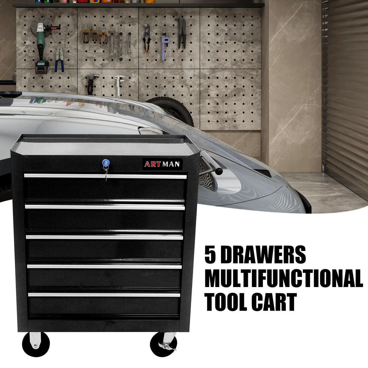 Multifunctional Tool Cart With Wheels And Drawers by Couch.com