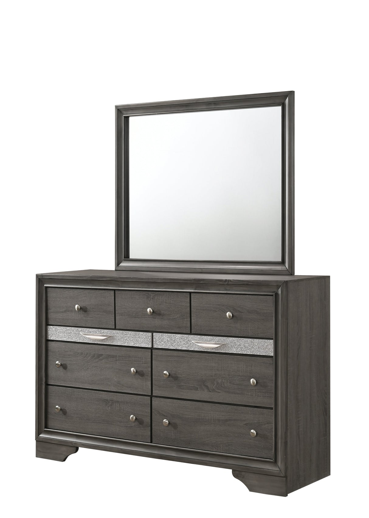Traditional Queen 5 Piece Storage Bedroom Set in Gray Wood