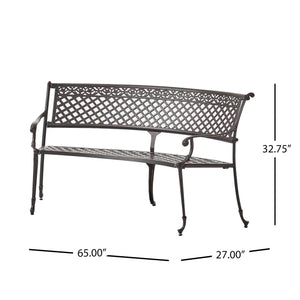 Sector - Bench With Curved Design And Diamond Cross Seat - Copper by Couch.com