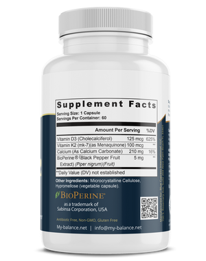 Vitamin D3 + K2 with BioPerine®
