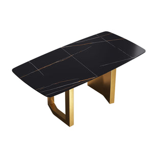 Modern Artificial Stone Dining Table, Can Accommodate 6-8 People - Black by Couch.com