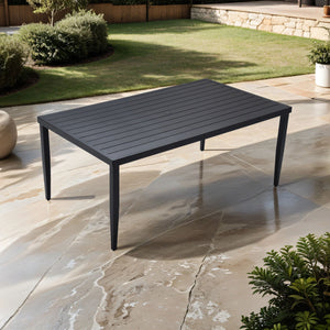 Outdoor Patio Rectangle Dining Table With Tapered Feet & Umbrella Hole by Couch.com