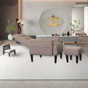 Living Room Sofa Single Chair And Ottoman, Modern Multi-Function Fabric Living Room Sofa Lounge Chair Bed And Stool. Soft Leisure Single Chair Adjustable Into 5 Angles With Sofa Bed by Couch.com