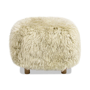 Enchante - New Zealand Sheepskin Rectangular Accent Ottoman - Taupe / Natural by Couch.com