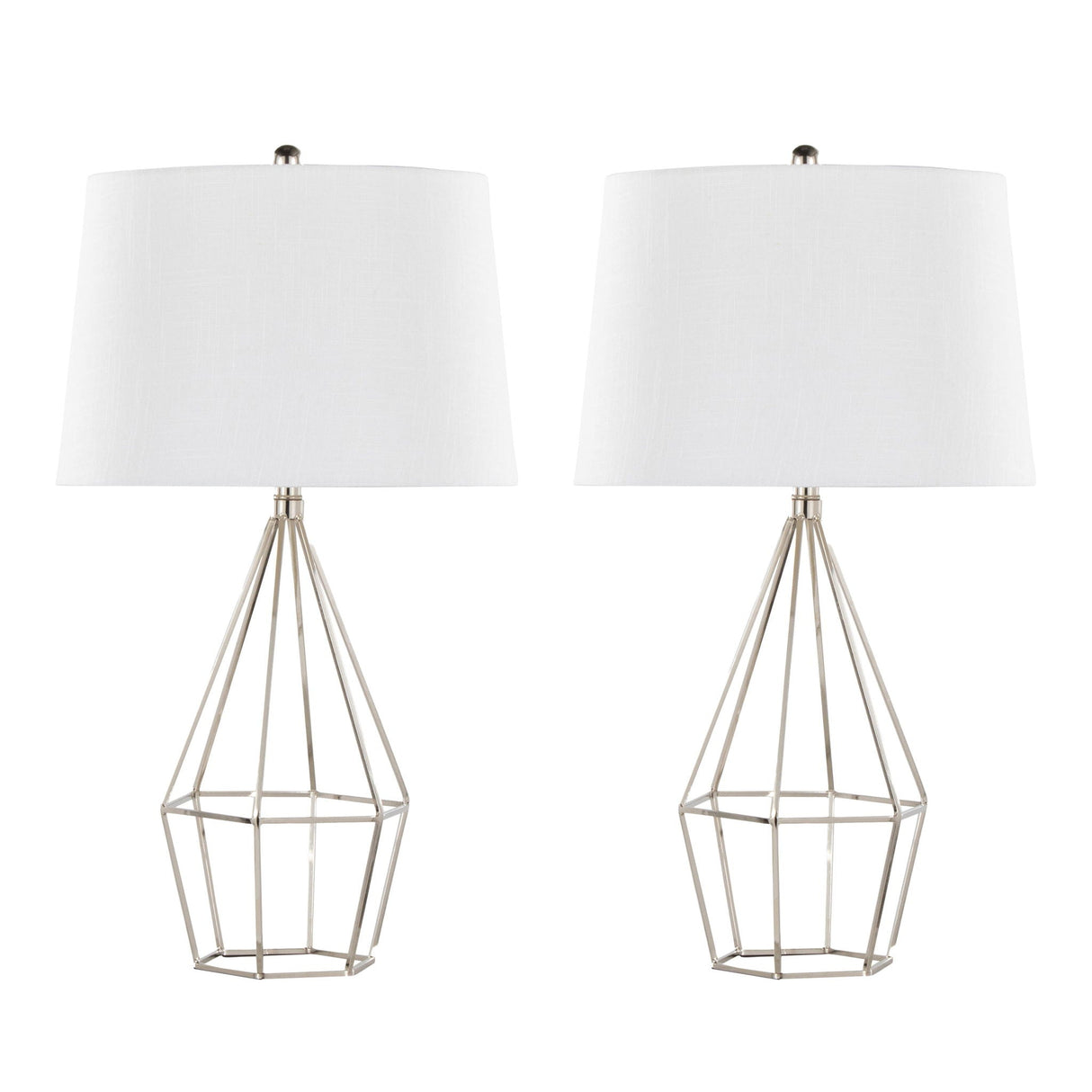 Diana - Contemporary Table Lamp (Set of 2) - Polished Nickel / Black Satin by Couch.com