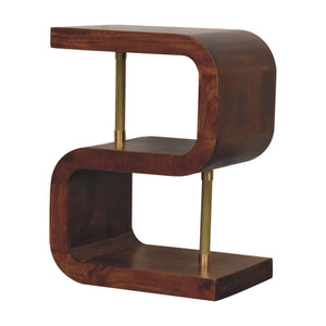 S Curve Brass Bedside Table - Dark Brown by Couch.com