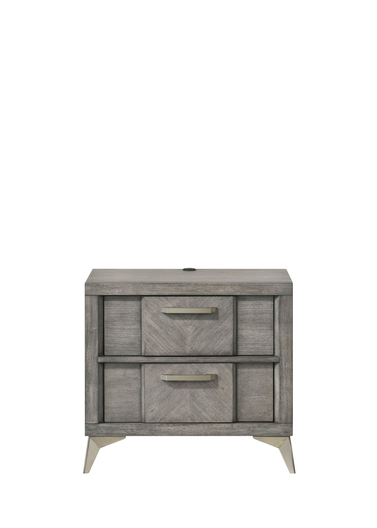 2 Drawer Night Bookmatched Veneers - Gray by Couch.com