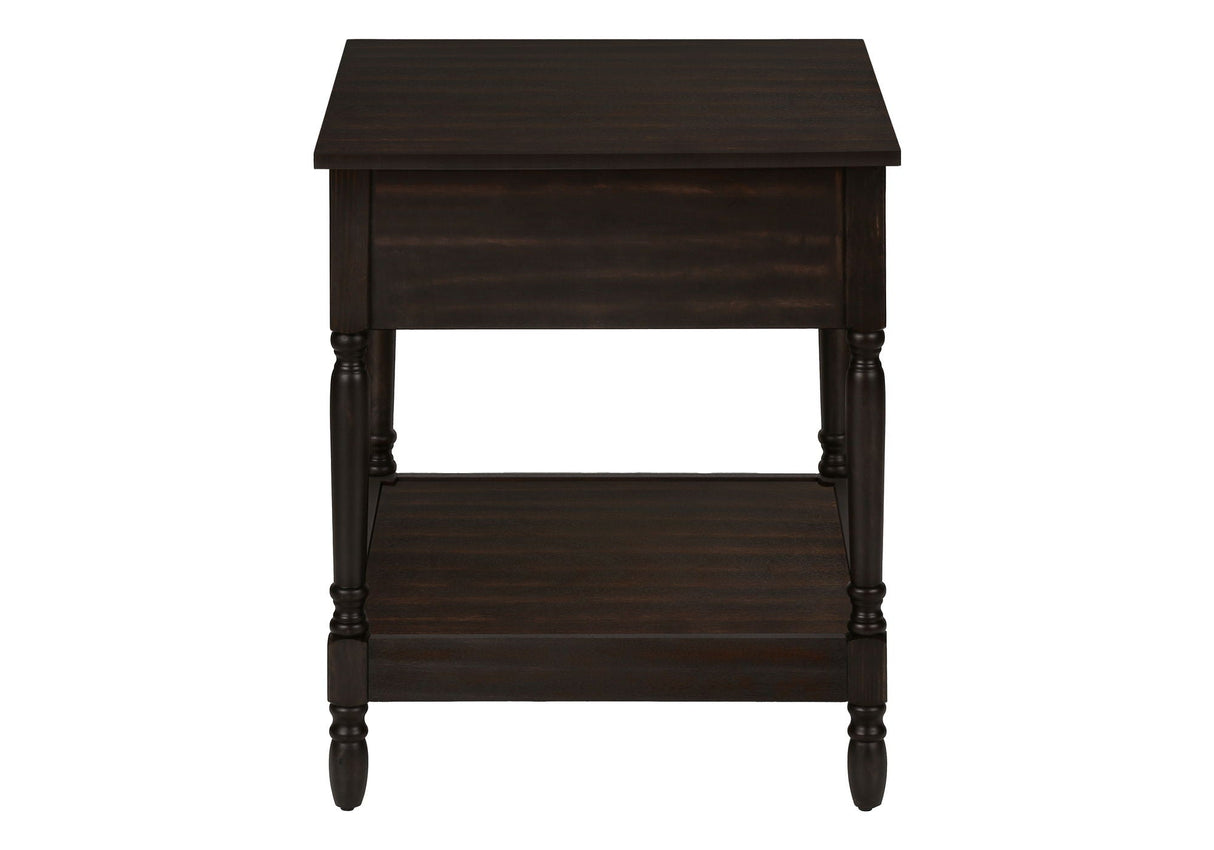 Accent - Table, 2 Tier, Square, Traditional - Walnut by Couch.com