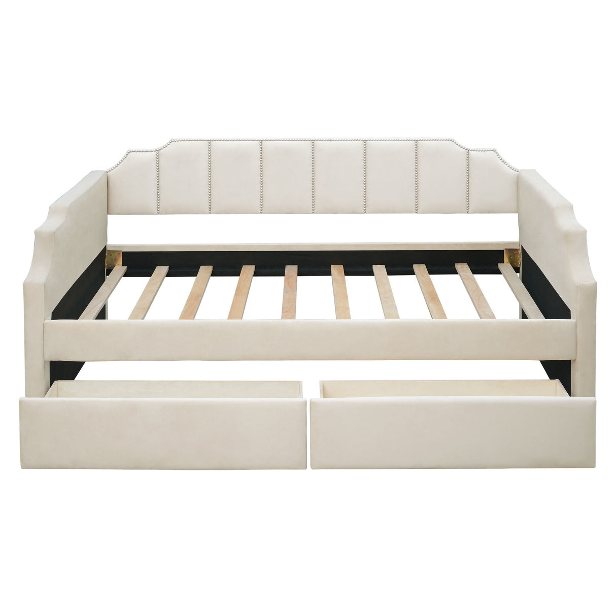 Upholstered Daybed With Drawers, Slat Support by Couch.com