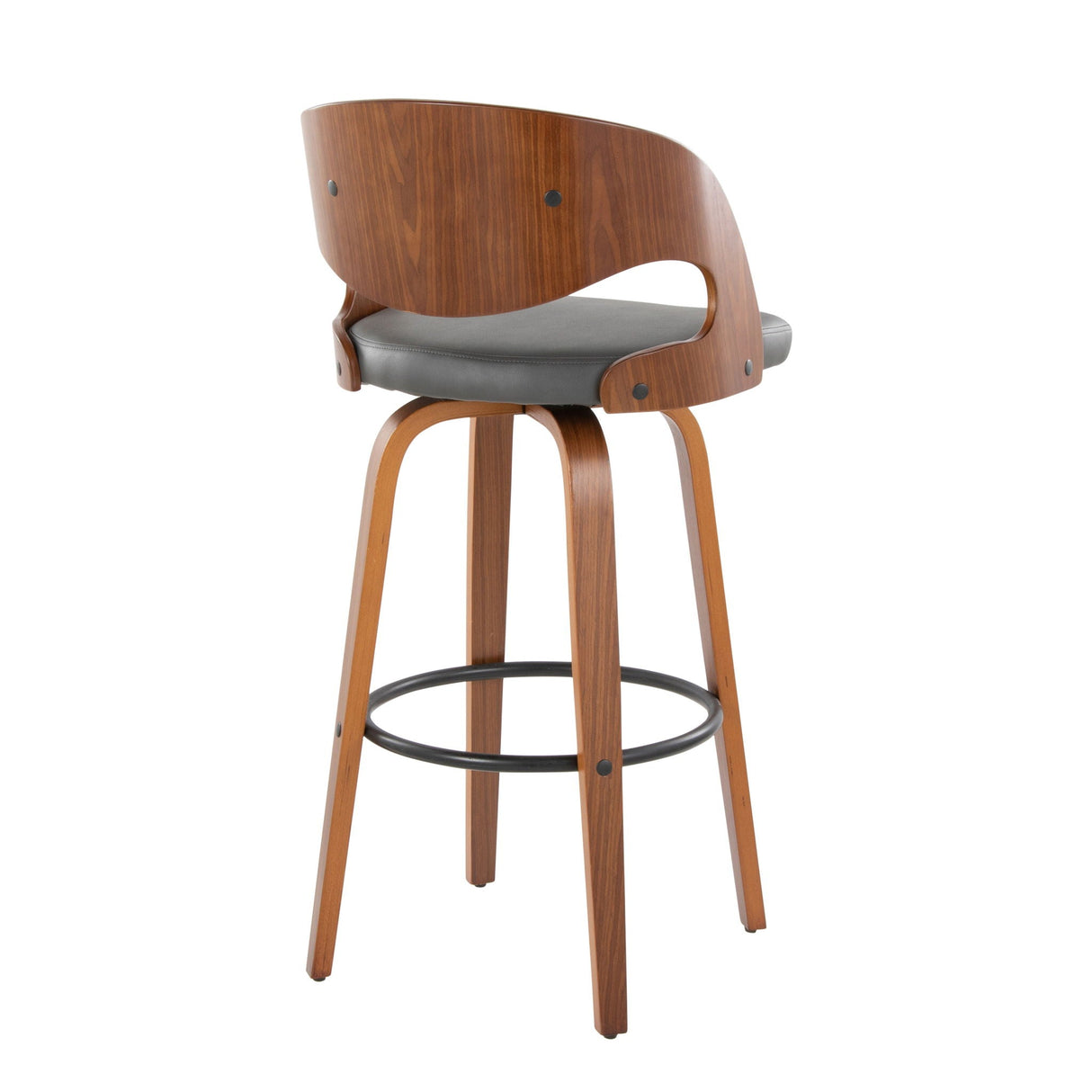 Pino - Mid Century Modern Fixed Height Barstool With Swivel & Round Footrest (Set of 2) by Couch.com