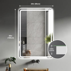 Couch.com LED Bathroom Mirror Vanity Mirrors With Front Lights Wall Mounted Anti-Fog Frameless Make Up Mirror With Light Copper Free Silver Mirror Horizontal Or Vertical Silver, Durable Design by Couch.com