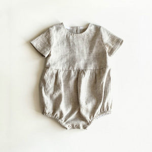 Cotton Newborn Conjoined Clothes Solid Color Short Sleeve
