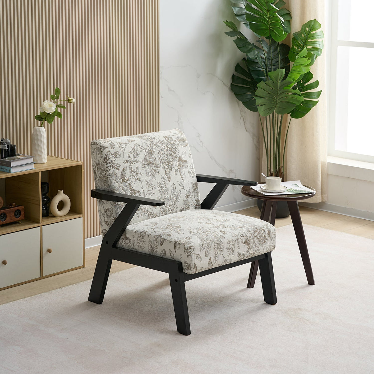 Mid-Century Modern Lounge Armchair - Seat Cushion (Beige + Grey)
