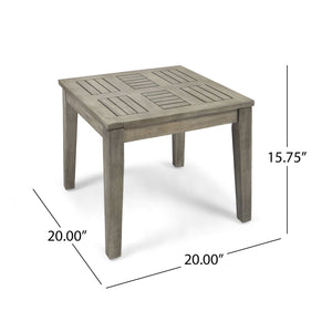 Dexterity - Outdoor Square Side Table With Wood Frame - Gray by Couch.com