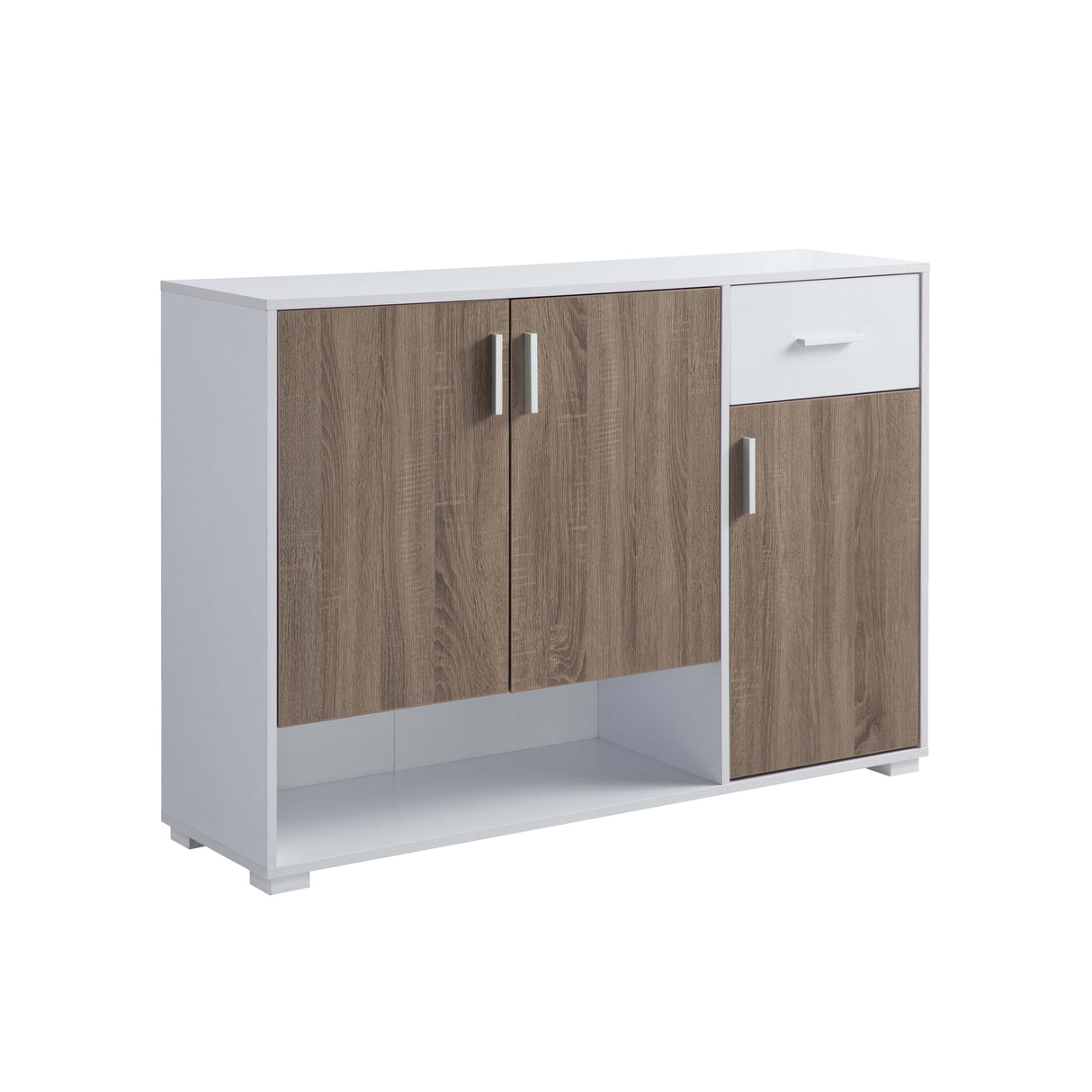 Shoe Storage Cabinet For 17 Pairs, Bedroom Cabinet With Drawer - Doors - White / Dark Taupe by Couch.com
