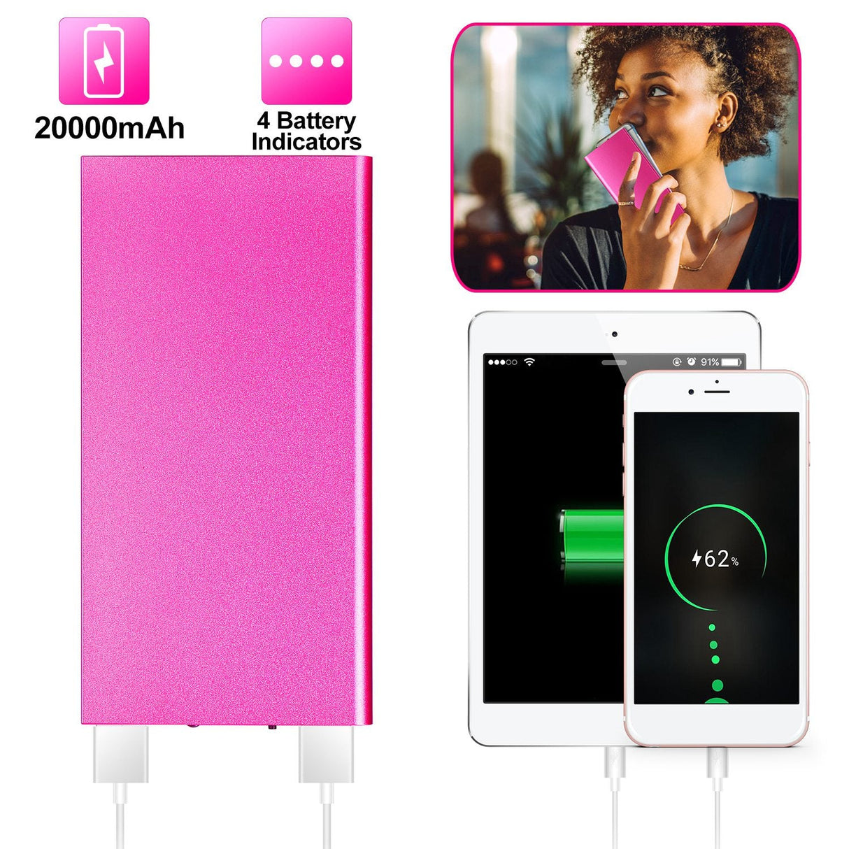 20000mAh Power Bank Ultra-thin External Battery by DirectDeals