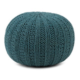 Shelby - Handcrafted Hand Knit Round Pouf by Couch.com