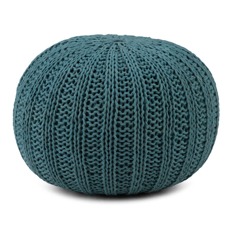 Shelby - Handcrafted Hand Knit Round Pouf by Couch.com