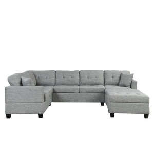 Oversized Sectional Sofa With Storage Ottoman, U-Shaped Sectional Couch With 2 Throw Pillows For Large Space Dorm Apartment by Couch.com