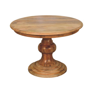 Round Turned Dining Table - Oak by Couch.com