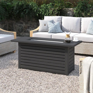 Outdoor Fire Pit Table & Lid - Black by Couch.com