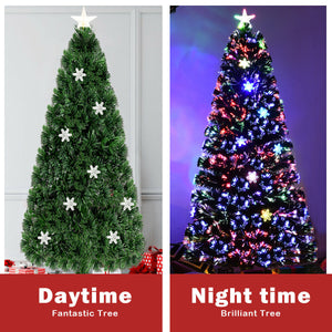 LED Optic Artificial Christmas Tree with Snowflakes-6 Feet