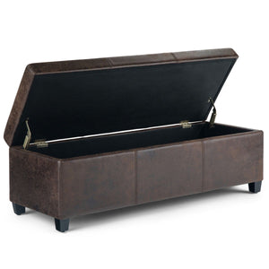 Avalon - Storage Ottoman Bench - Distressed Brown by Couch.com