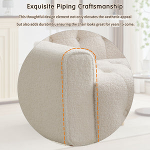 Classic Biscuit Style Accent Chair Comfortable Armrests, Soft Fabric, Elegant Solid Wood Legs With Gold Finish - Beige by Couch.com