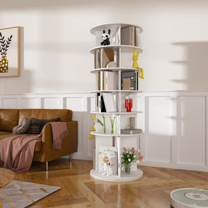 6 Tier Spinning Shoe Rack, Free Standing 360° Revolving Shoe Organizer - White by Couch.com