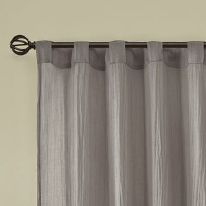 Solid Crushed Curtain Panel Pair (2 Pcs) - Grey