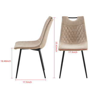 5 Pieces Dining Set, Table Metal Leg Mid-Century Dining Table For 4 - 6 People With MDF Table Top, Pedestal Dining Table, End Table Leisure Coffee Table - Beige Brown by Couch.com