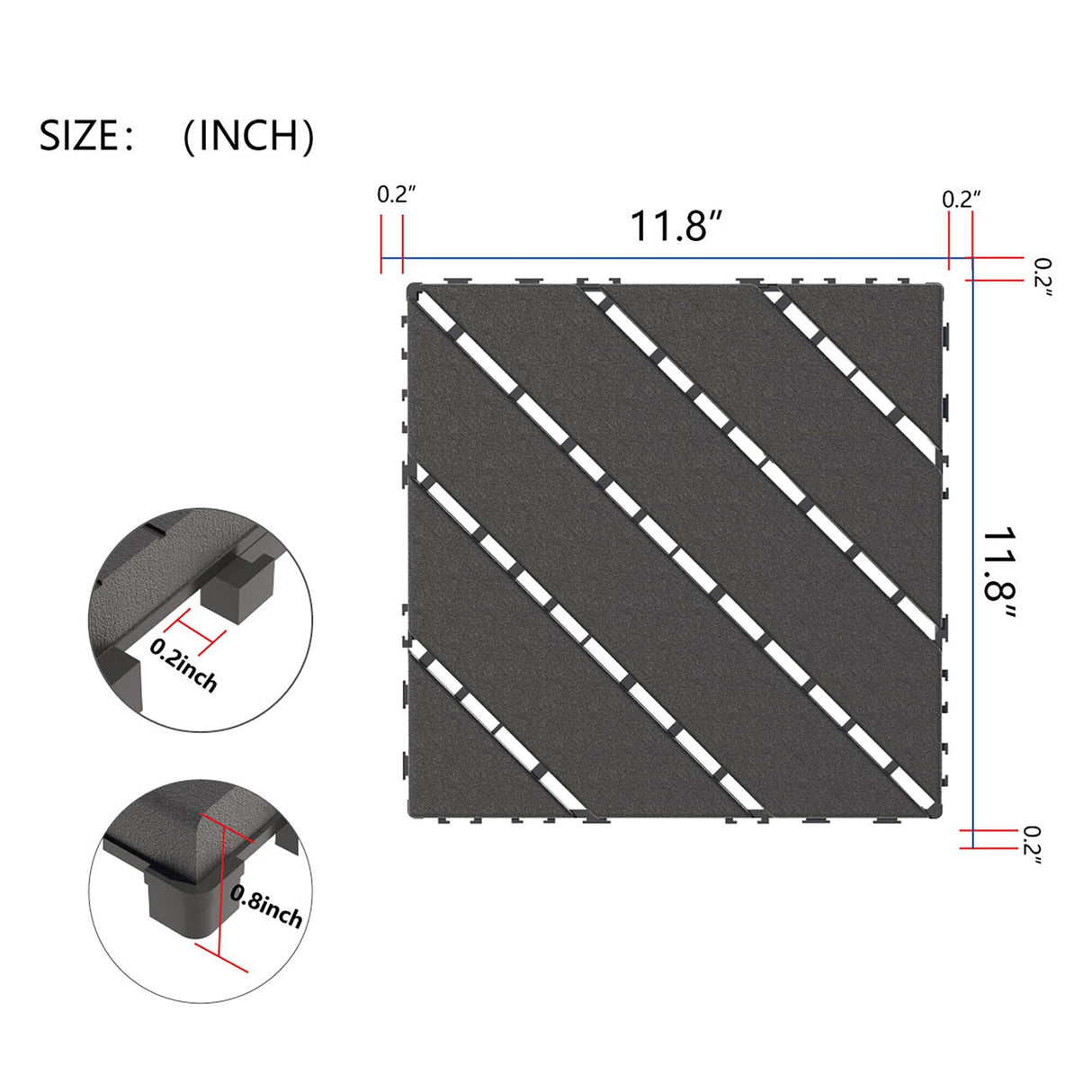 Durable Plastic Interlocking Deck Tiles, Waterproof Outdoor And Indoor Use by Couch.com