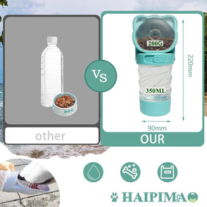 3 In 1 Pet Water Bottle Outdoor Portable Dog Water Bottle With Food Container Garbage Bags Dispenser For Cat Puppy Pets Stuff Accessories For Walking Hiking Travel