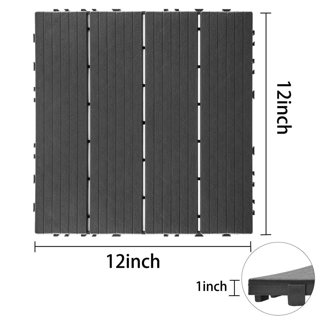 Plastic Interlocking Deck Tiles, Waterproof All Weather Use by Couch.com
