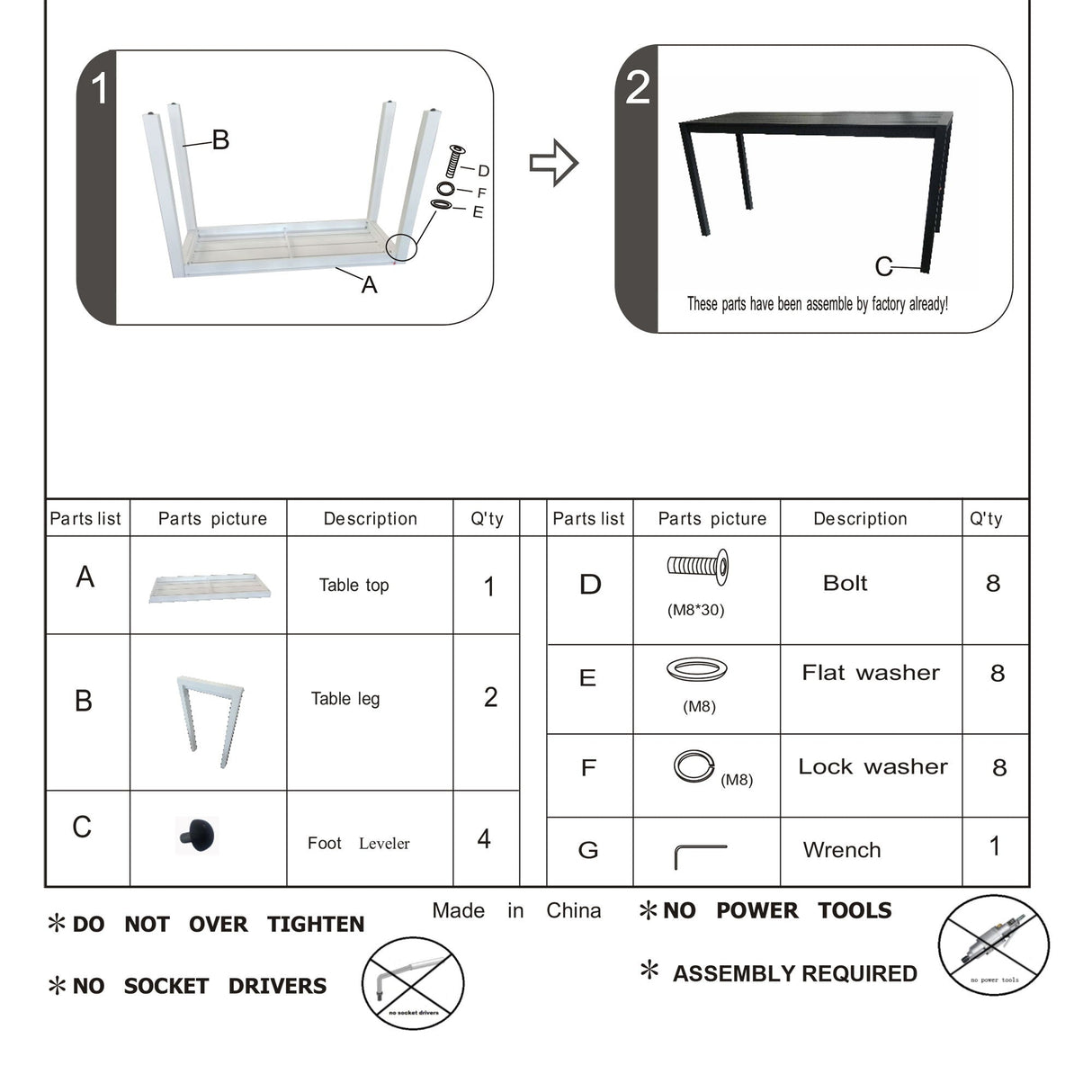 Premium Aluminum Rectangular Bar Table - Pewter by Couch.com