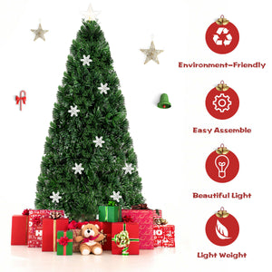 LED Optic Artificial Christmas Tree with Snowflakes-6 Feet