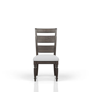 Upholstered Seat Ladderback Side Chair (Set of 2) - Coffee