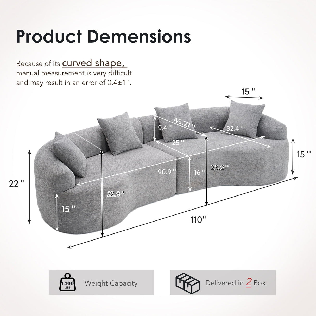 4 Seater Sofa With Fabric, 30D, 60 Hardness Full Sponge, 4 Pillow For Living Room, Home Furniture Sleeper Sectional Sofa For Apartment